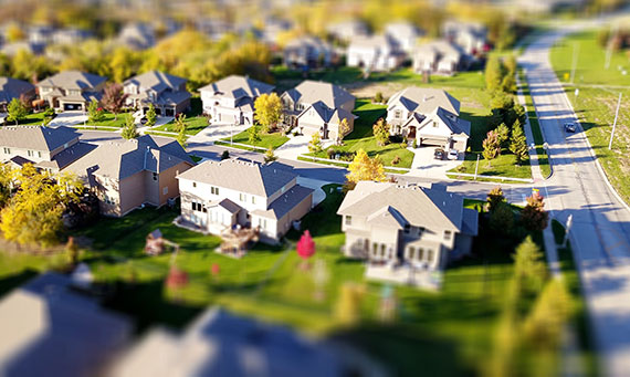 ariel photo of a nieghborhood subdivision.